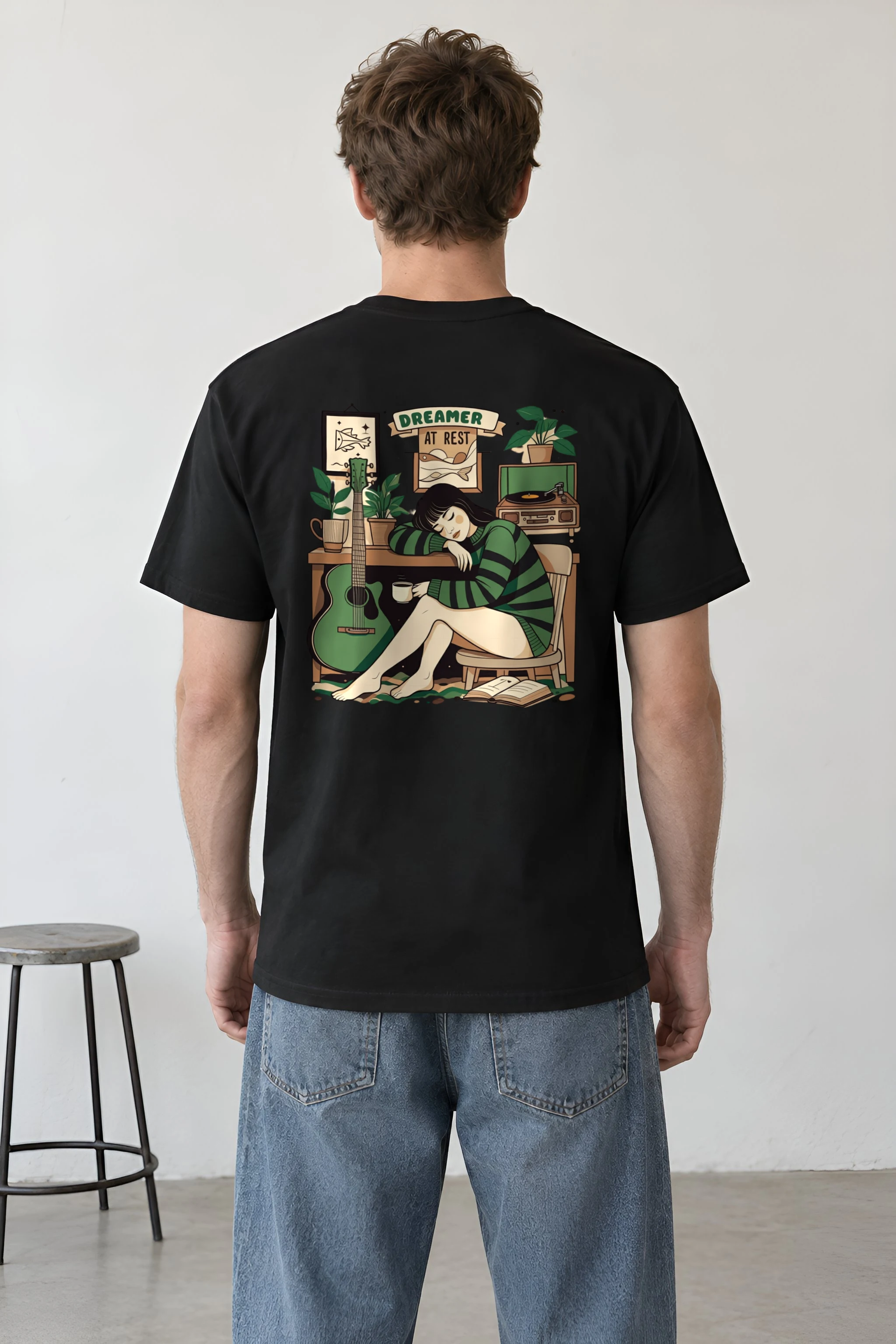 "Dreamer At Rest" Heavyweight Unisex Crewneck T-shirt