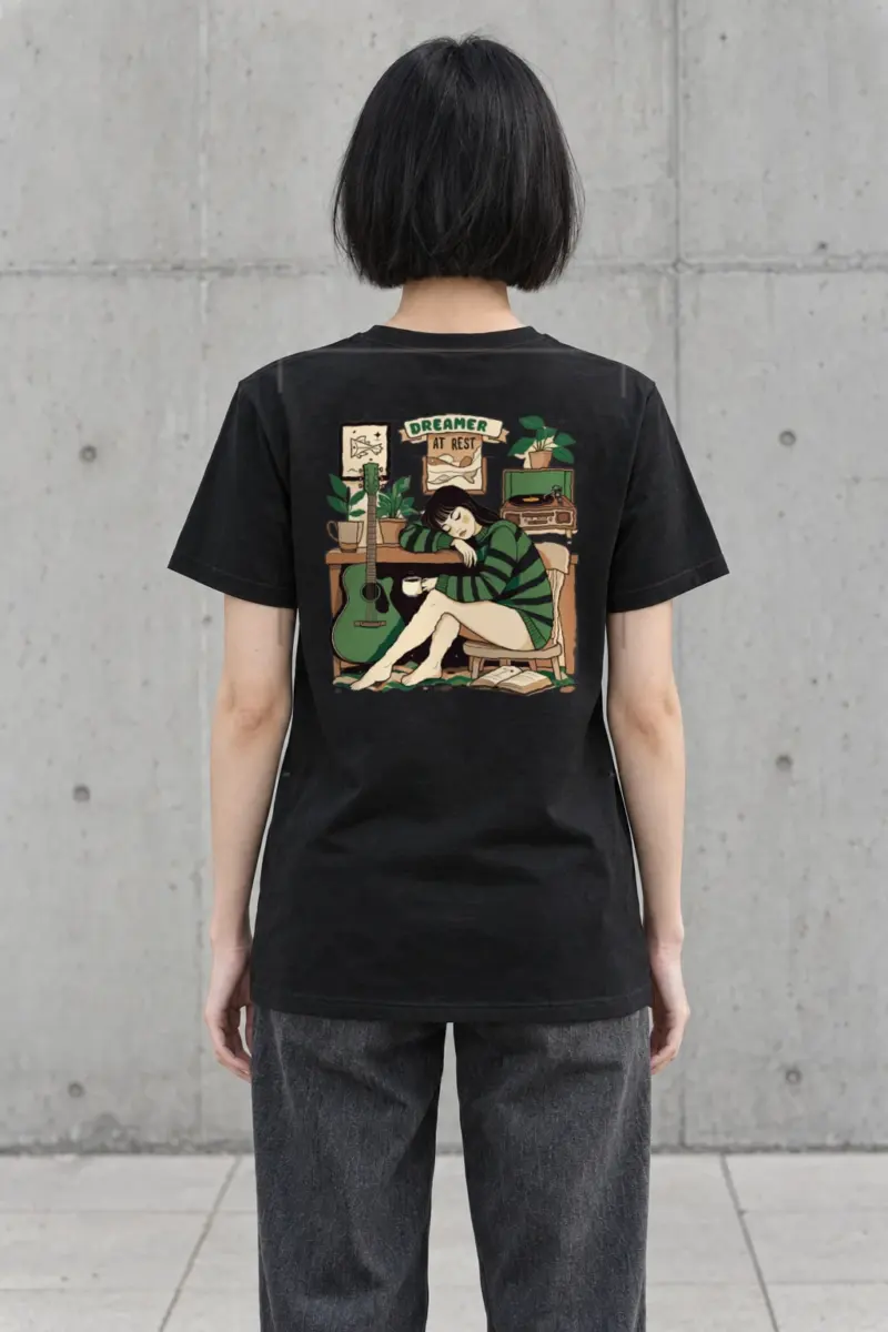"Dreamer At Rest" Heavyweight Unisex Crewneck T-shirt