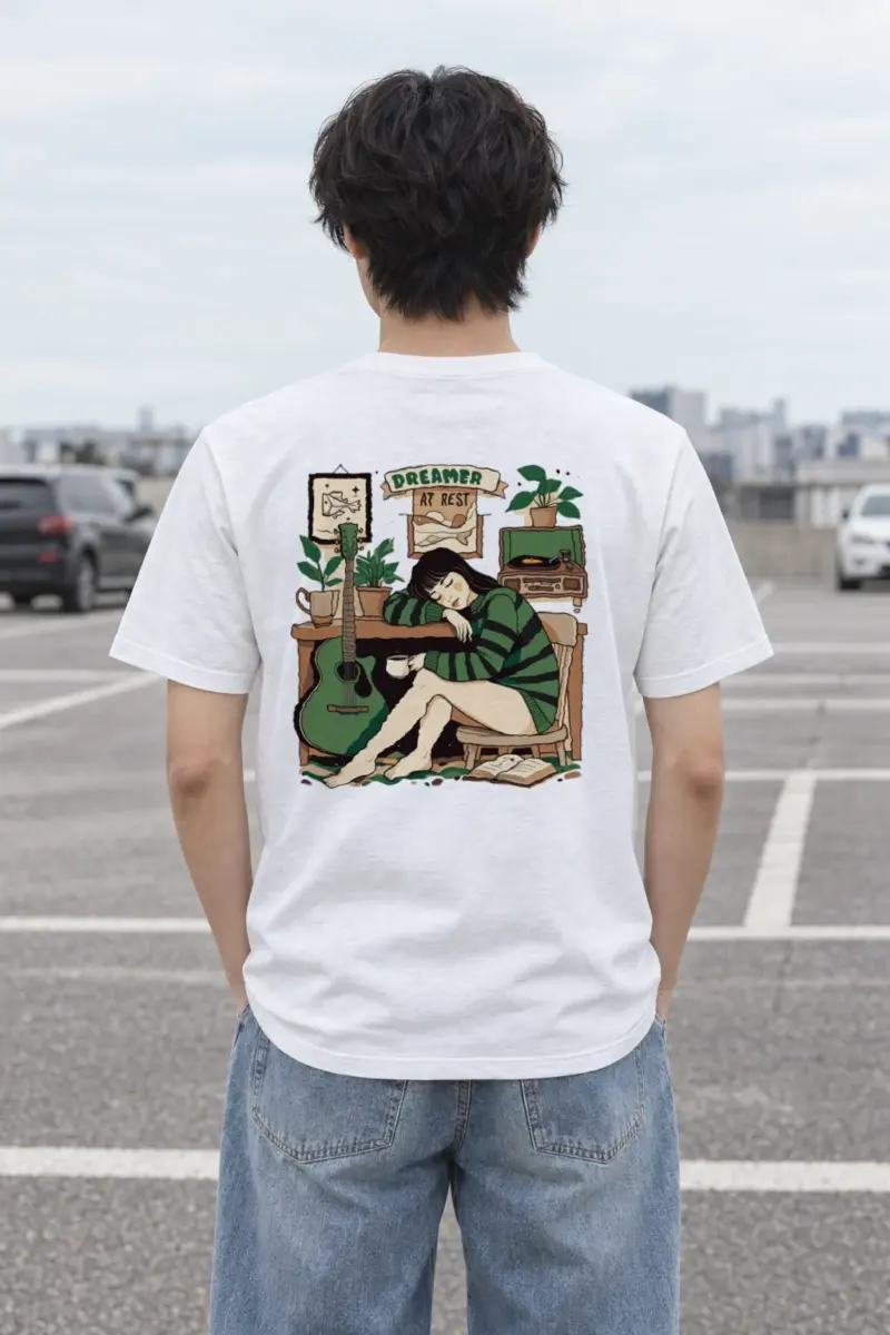 "Dreamer At Rest" Heavyweight Unisex Crewneck T-shirt | Gildan 5000