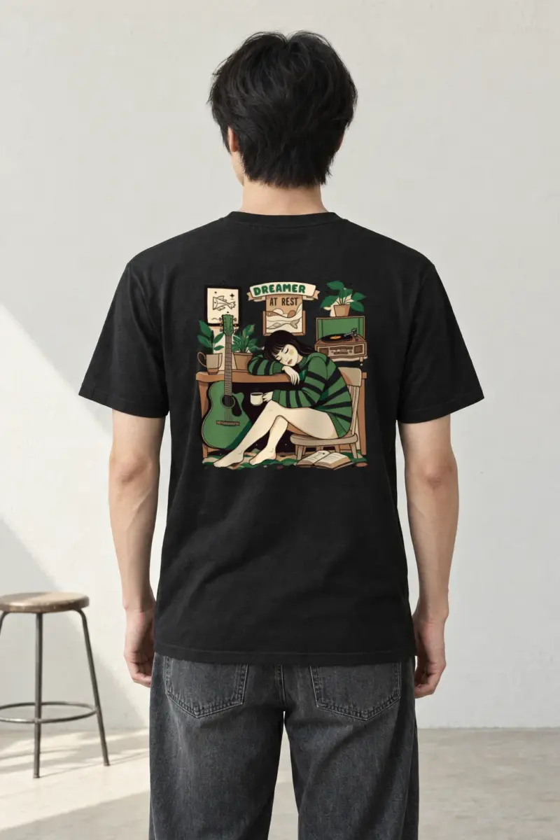 "Dreamer At Rest" Heavyweight Unisex Crewneck T-shirt