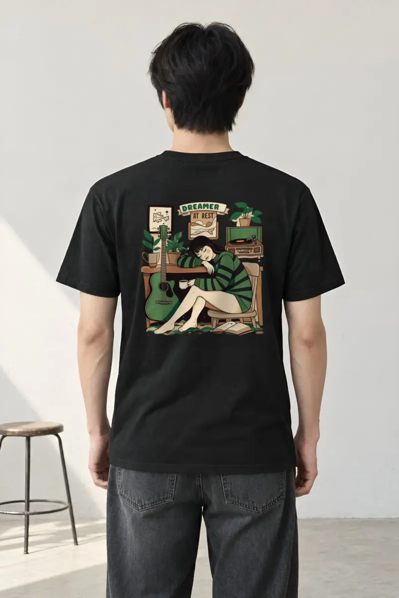 "Dreamer At Rest" Heavyweight Unisex Crewneck T-shirt