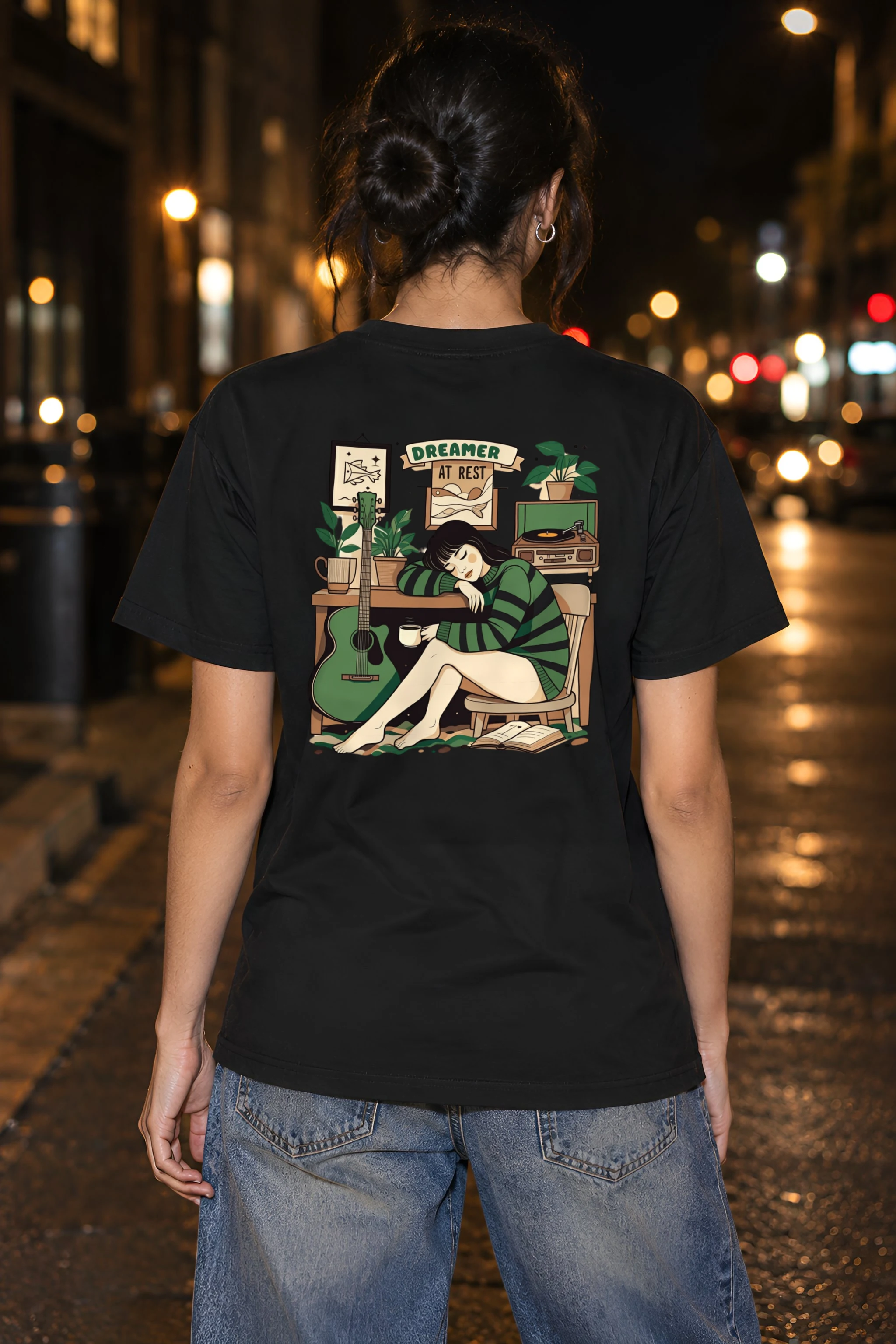 "Dreamer At Rest" Heavyweight Unisex Crewneck T-shirt