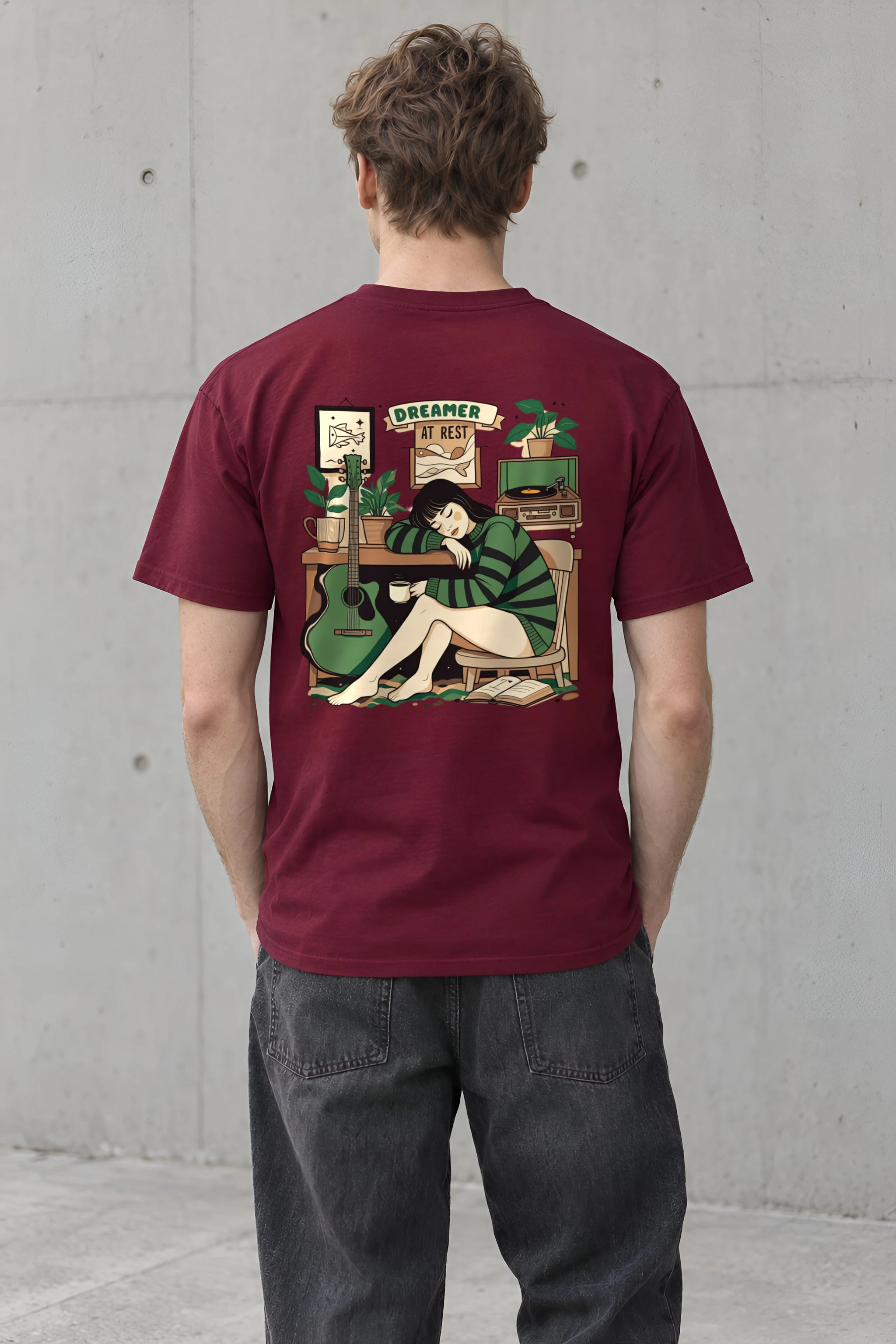 "Dreamer At Rest" Heavyweight Unisex Crewneck T-shirt