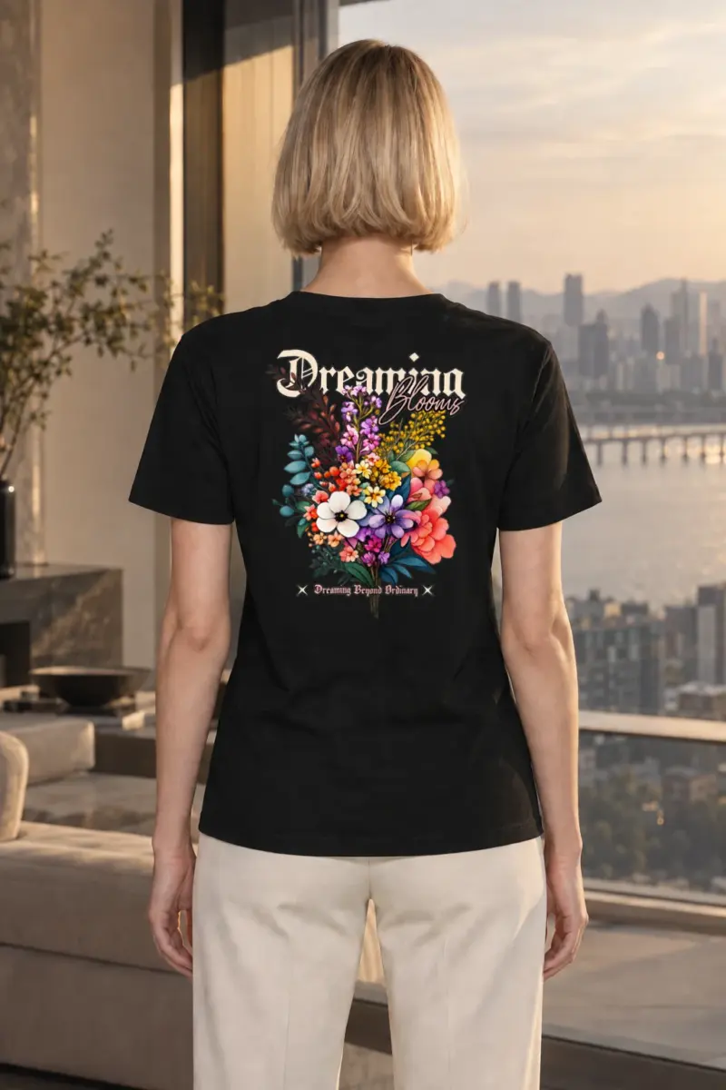 "Dreamer Blooms" Heavyweight Unisex Crewneck T-shirt | Gildan 5000