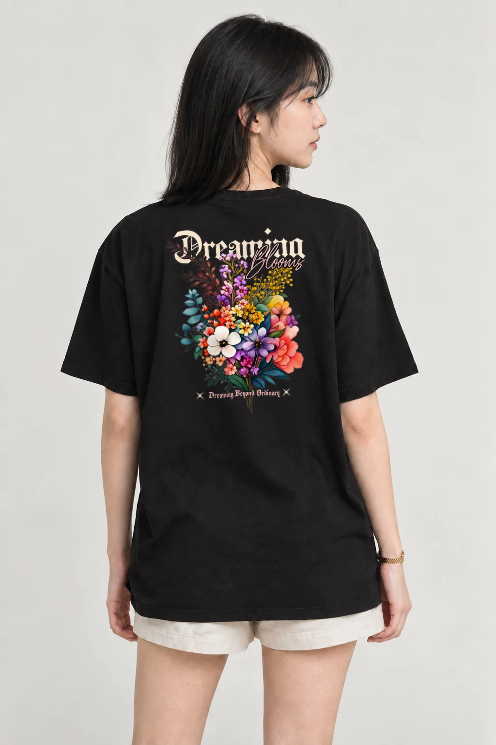 "Dreamer Blooms" Heavyweight Unisex Crewneck T-shirt | Gildan 5000