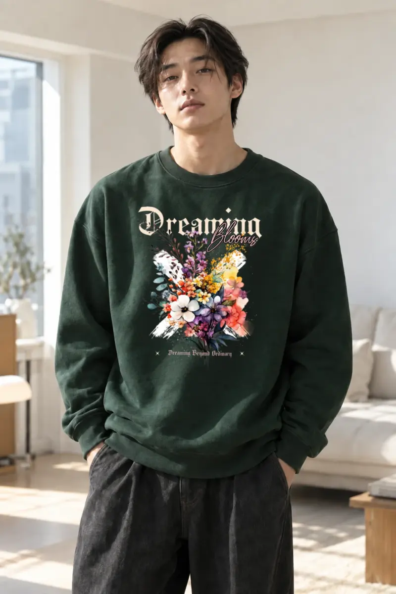 "Dreaming Bloom Diary" Heavy Blend Unisex Crewneck Sweatshirt | Gildan 18000
