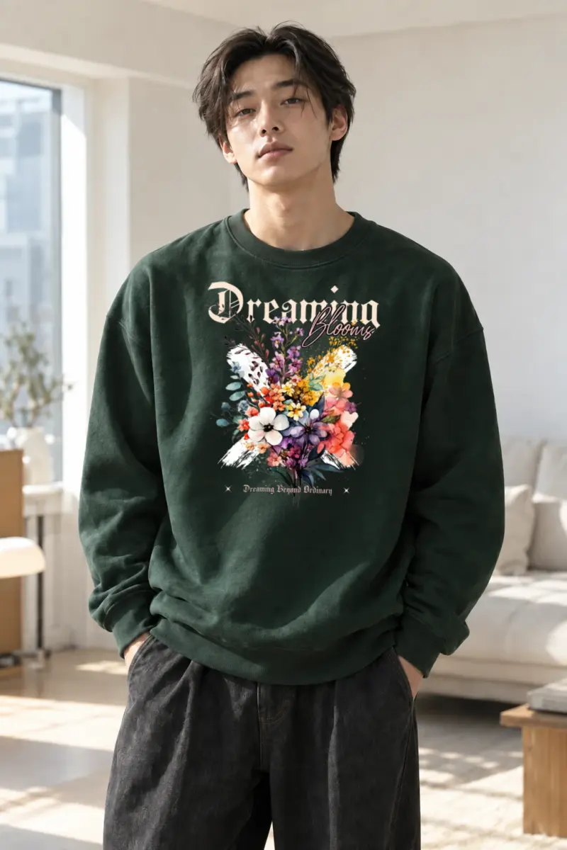 "Dreaming Bloom Diary" Heavy Blend Unisex Crewneck Sweatshirt | Gildan 18000