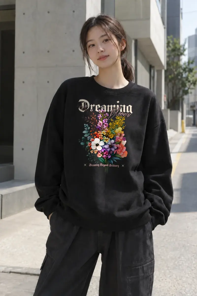 "Dreaming Blooms" Heavy Blend Unisex Crewneck Sweatshirt | Gildan 18000