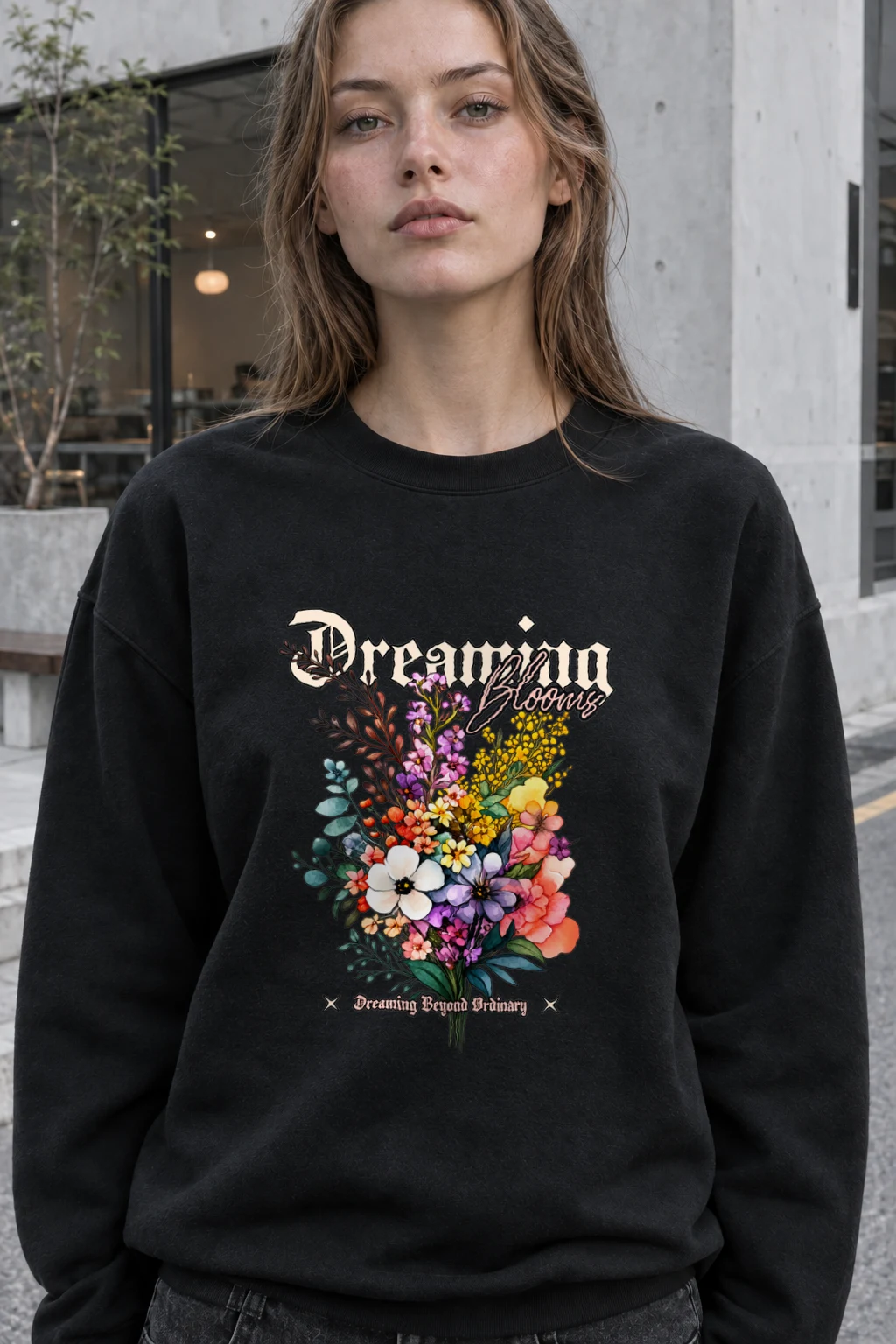 "Dreaming Blooms" Heavy Blend Unisex Crewneck Sweatshirt | Gildan 18000