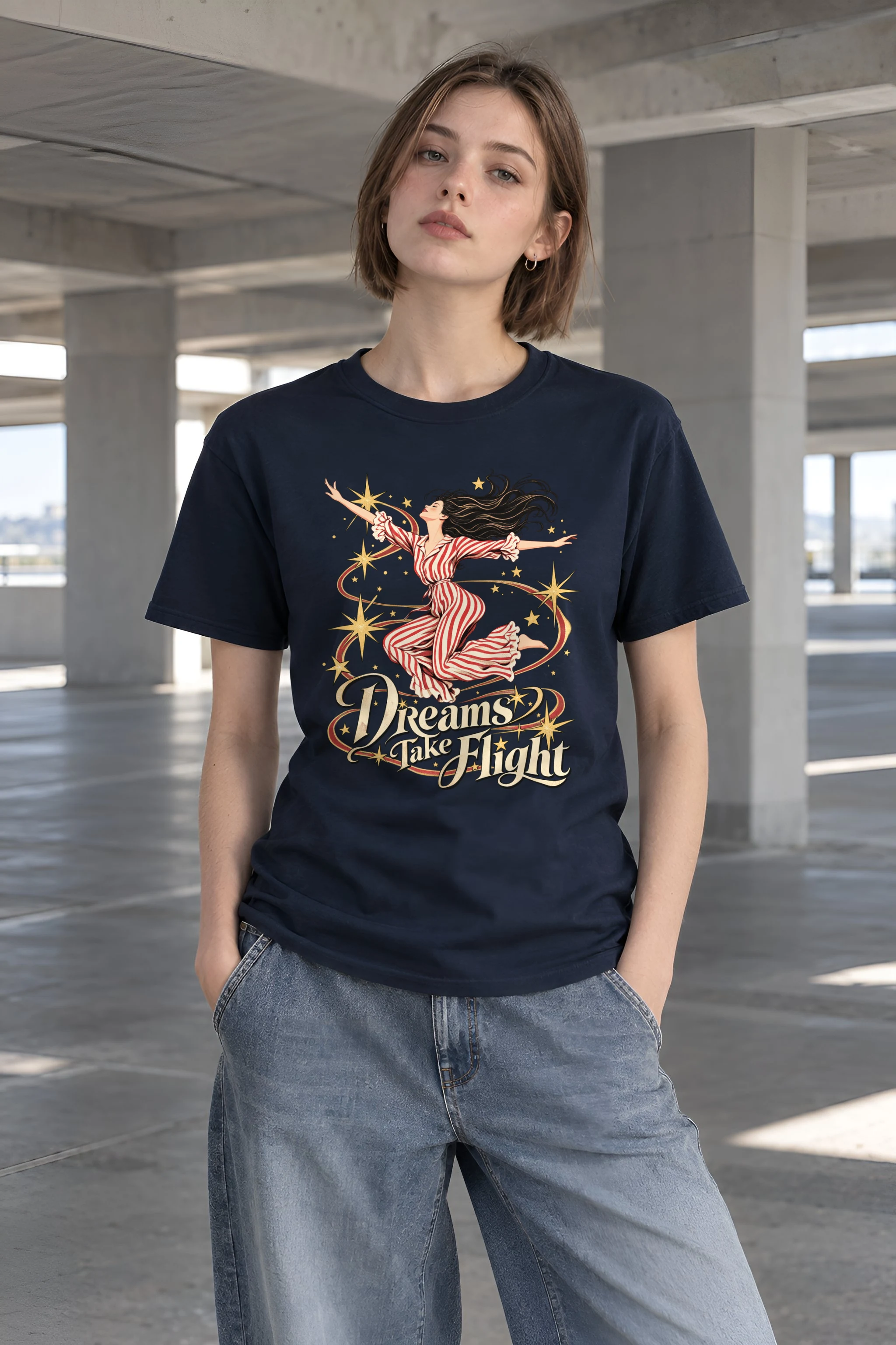 "Dreams Take Flight" Heavyweight Unisex Crewneck T-shirt