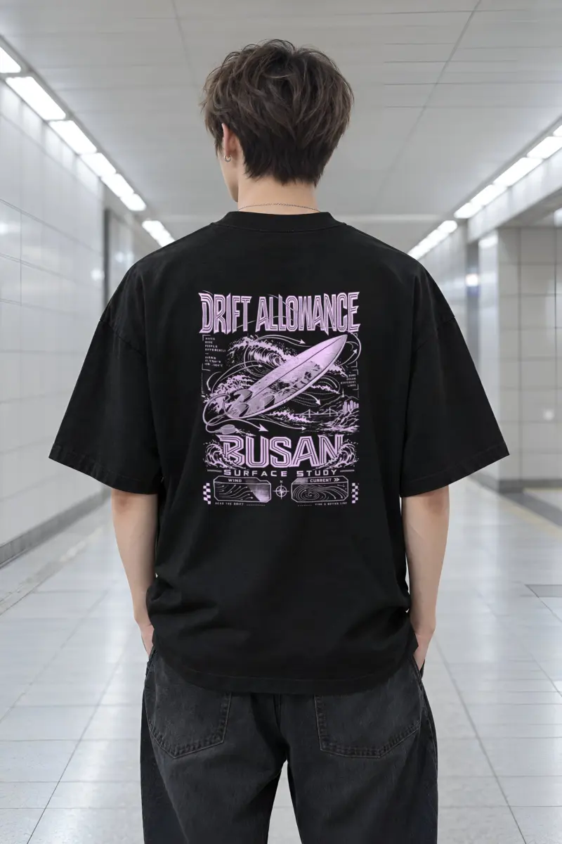 "Drift Allowance" Men's Oversized Heavyweight Crewneck T-Shirt