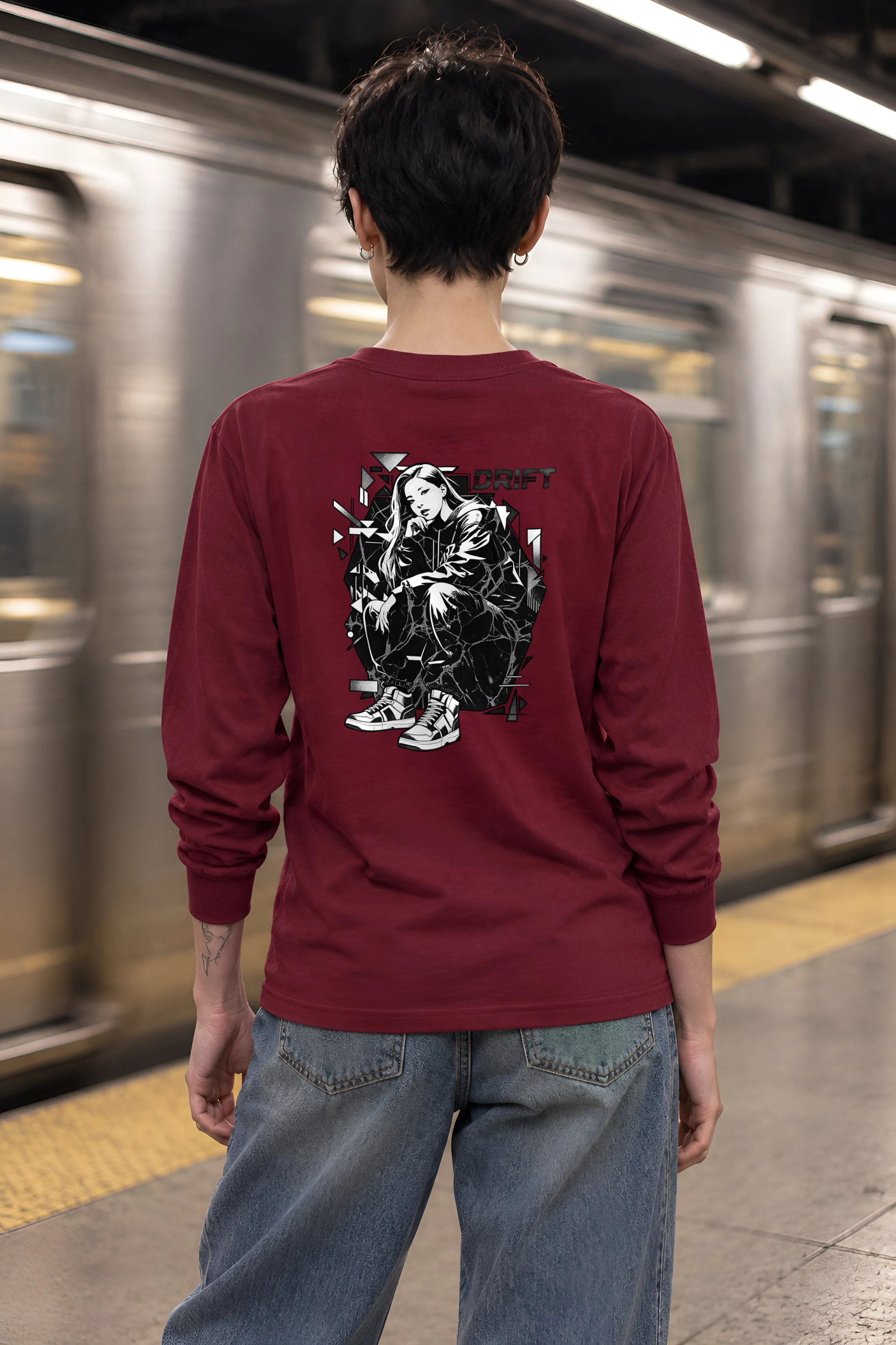 "Drift Crouch" Unisex Longsleeve T-shirt