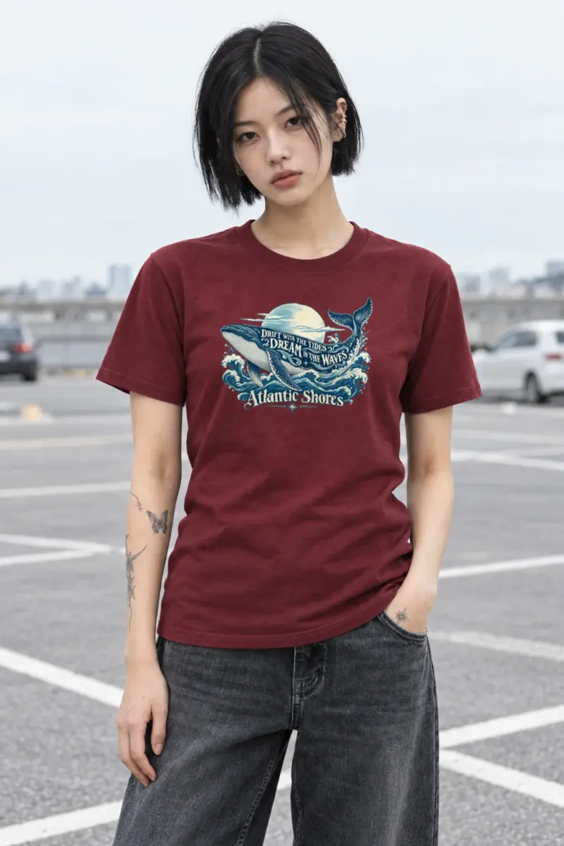 "Drift With The Tides" Heavyweight Unisex Crewneck T-shirt