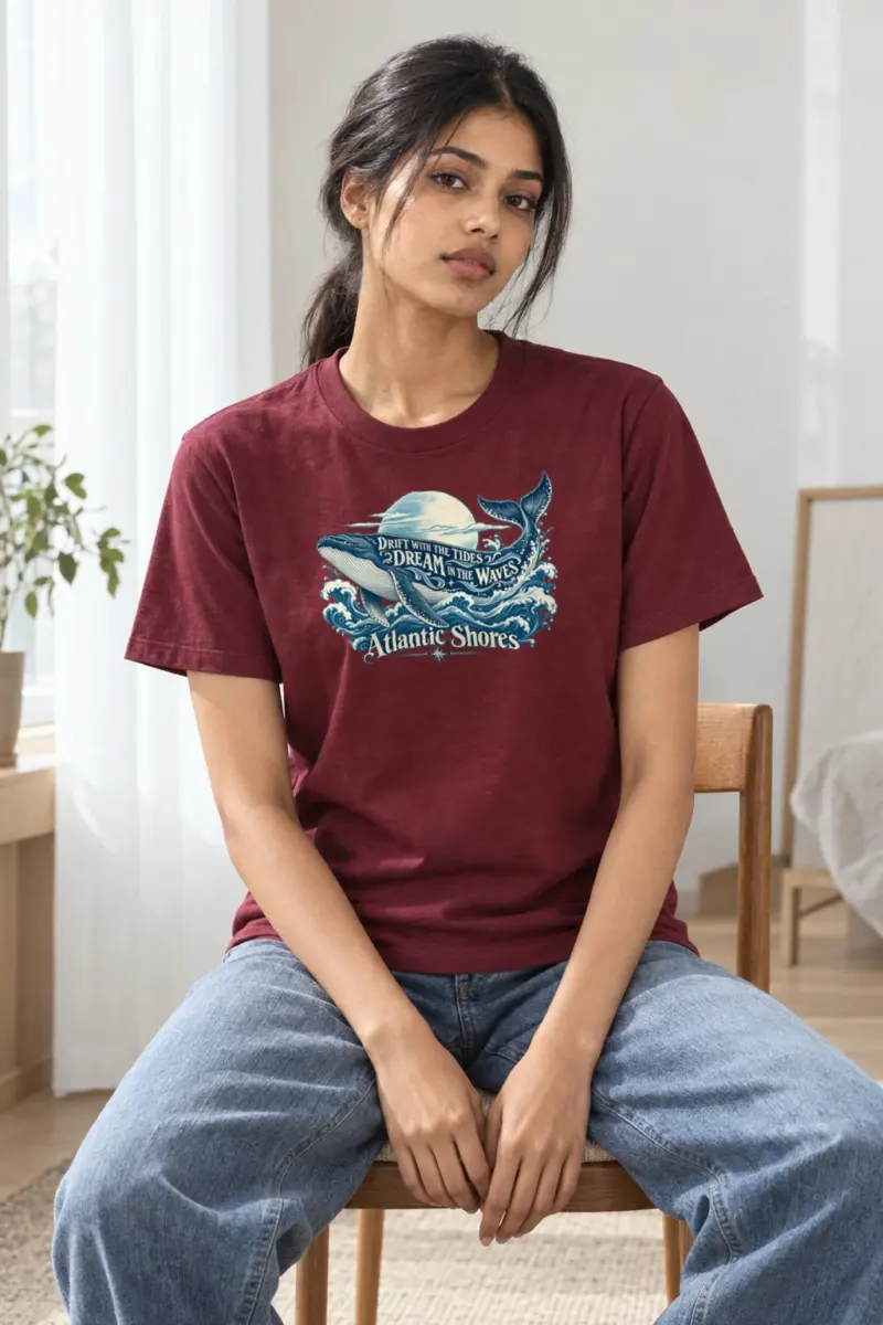 "Drift With The Tides" Heavyweight Unisex Crewneck T-shirt | Gildan 5000