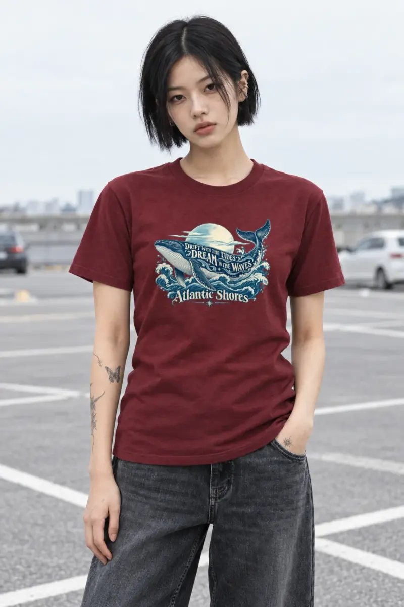 "Drift With The Tides" Heavyweight Unisex Crewneck T-shirt