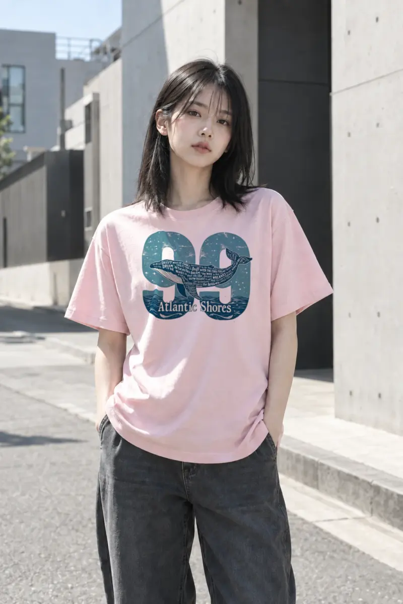 “Drift With The Tides” Heavyweight Unisex Crewneck T-shirt | Gildan 5000