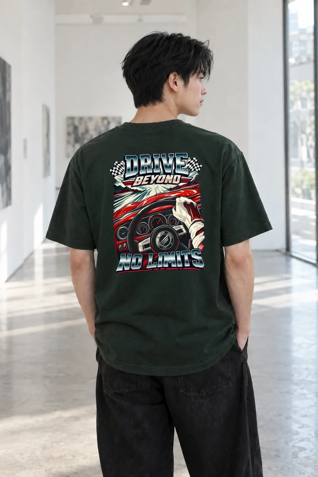 "Drive Beyond No Limits" Heavyweight Unisex Crewneck T-shirt | Gildan 5000