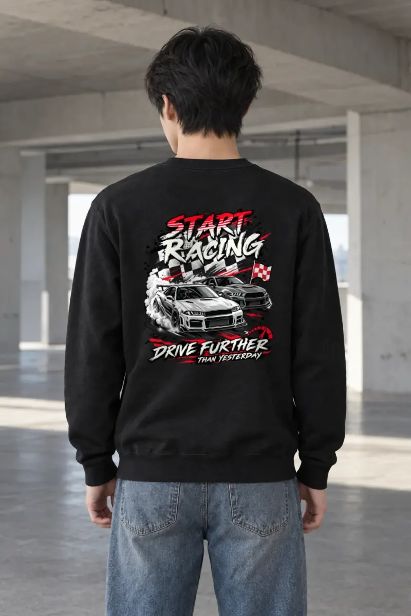 "Drive Further Than Yesterday" Heavy Blend Unisex Crewneck Sweatshirt