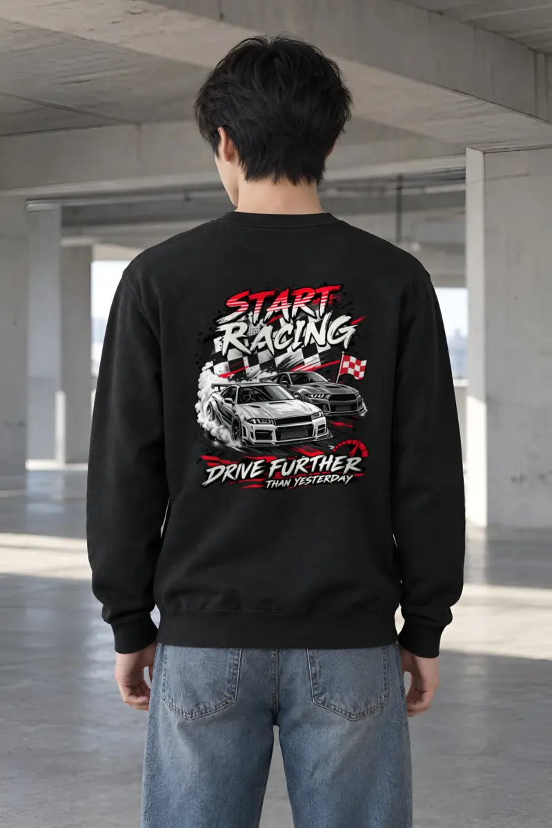 "Drive Further Than Yesterday" Heavy Blend Unisex Crewneck Sweatshirt