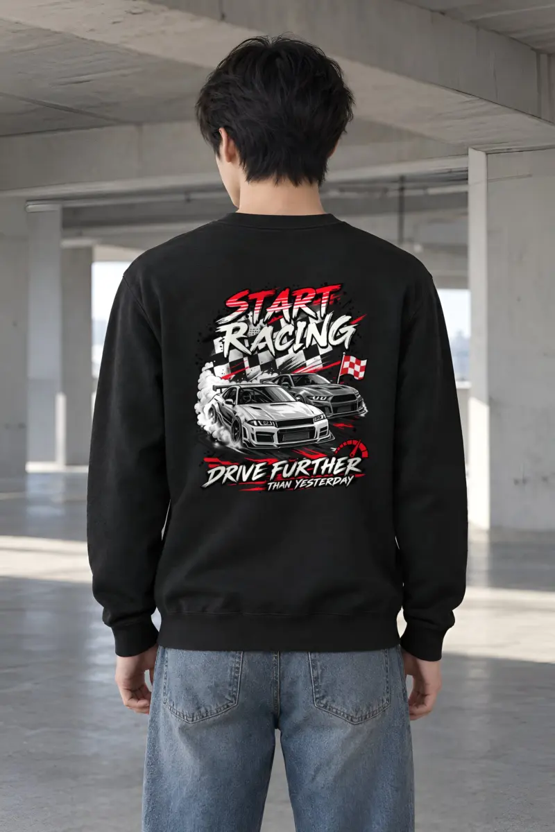 "Drive Further Than Yesterday" Heavy Blend Unisex Crewneck Sweatshirt