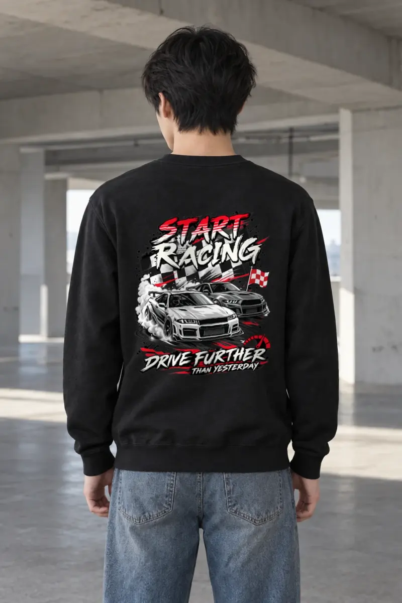"Drive Further Than Yesterday" Heavy Blend Unisex Crewneck Sweatshirt