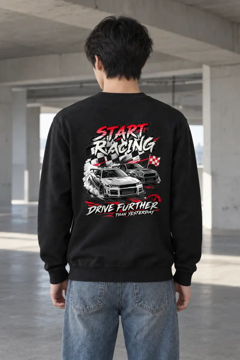 "Drive Further Than Yesterday" Heavy Blend Unisex Crewneck Sweatshirt