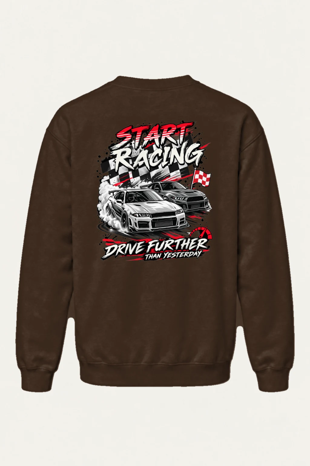 "Drive Further Than Yesterday" Heavy Blend Unisex Crewneck Sweatshirt | Gildan 18000