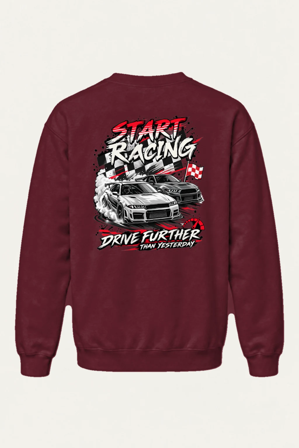 "Drive Further Than Yesterday" Heavy Blend Unisex Crewneck Sweatshirt | Gildan 18000