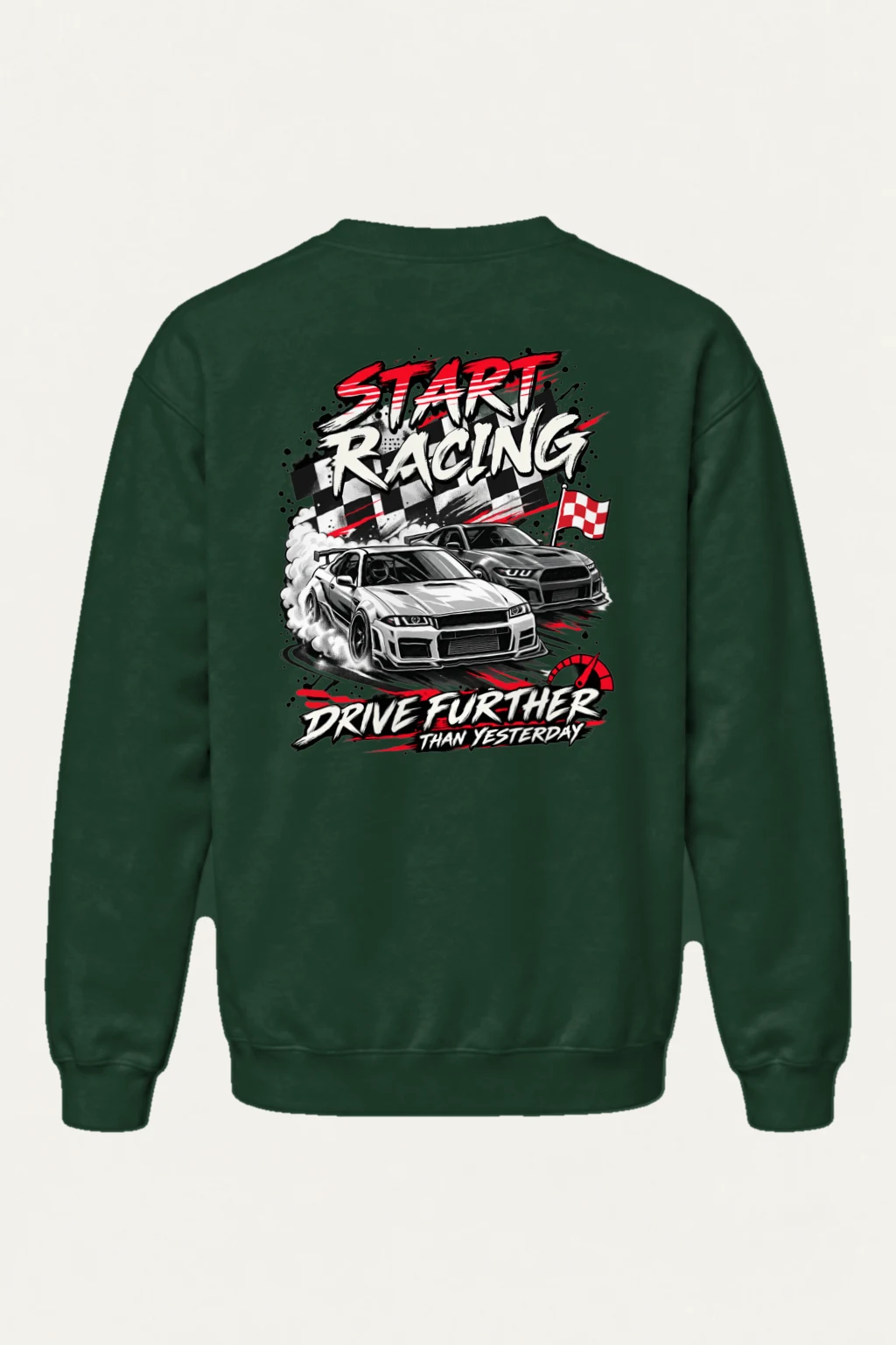 "Drive Further Than Yesterday" Heavy Blend Unisex Crewneck Sweatshirt | Gildan 18000