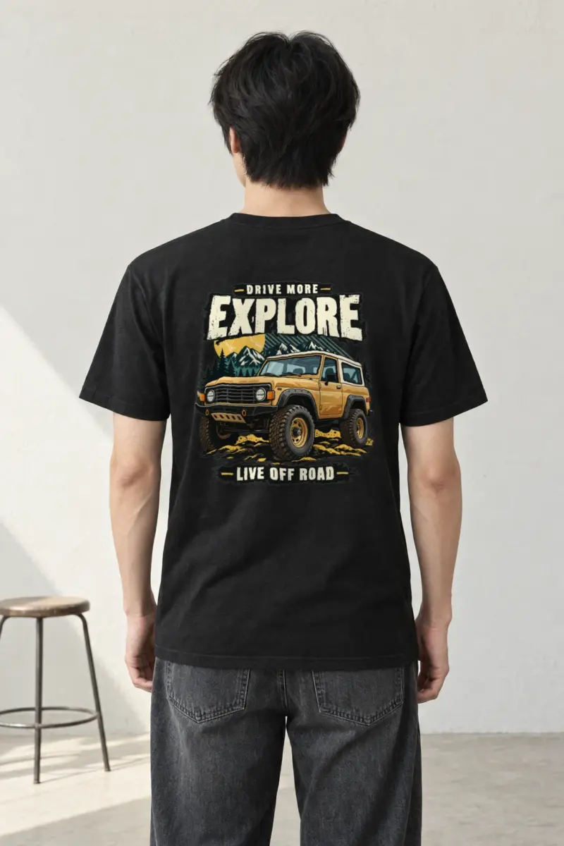"Drive More Explore" Heavyweight Unisex Crewneck T-shirt | Gildan 5000