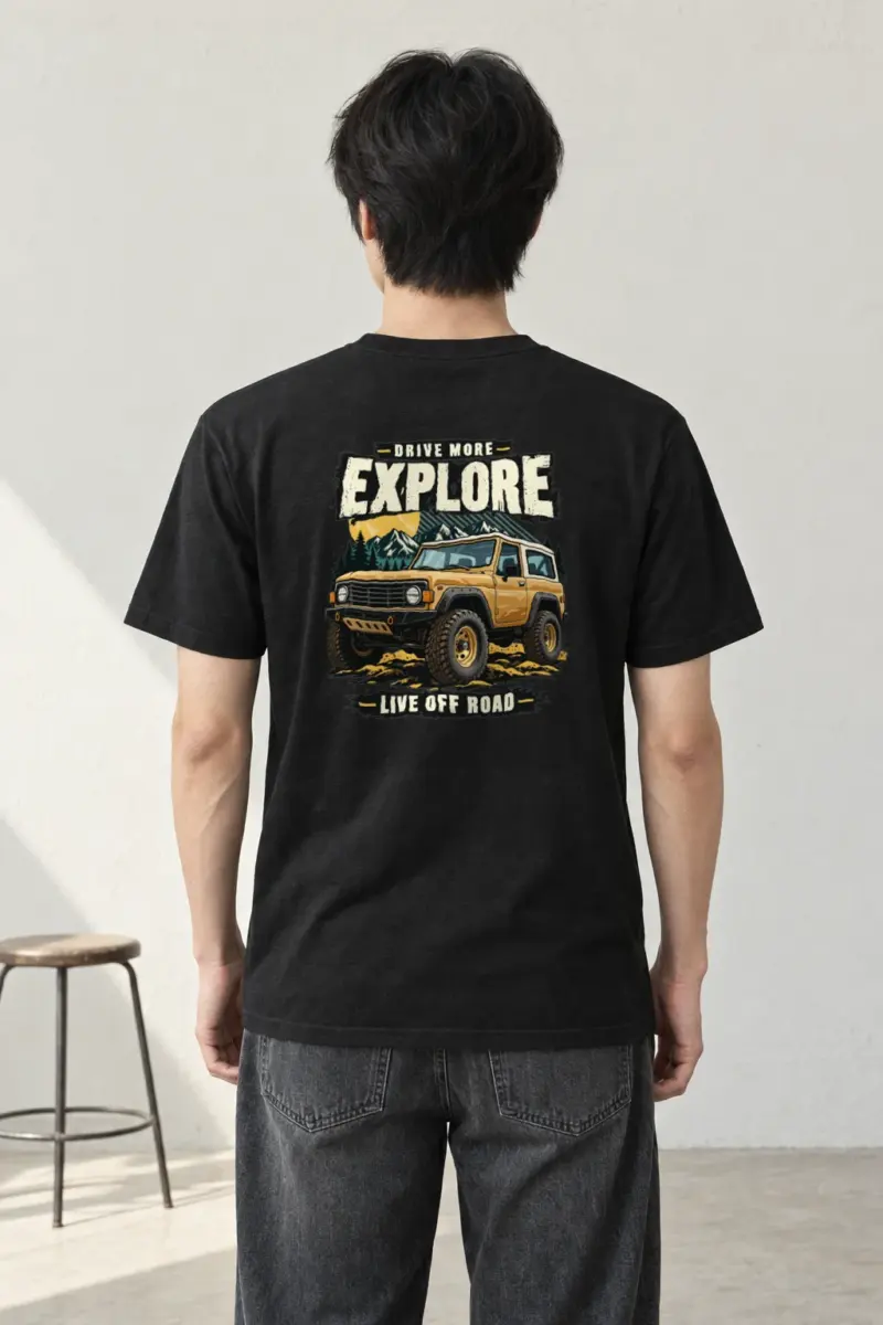 "Drive More Explore" Heavyweight Unisex Crewneck T-shirt