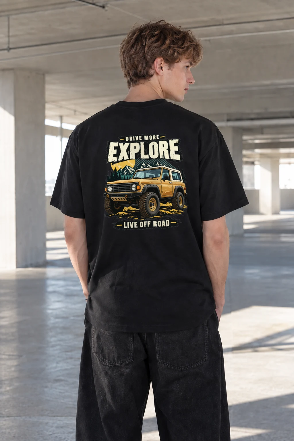 "Drive More Explore" Heavyweight Unisex Crewneck T-shirt | Gildan 5000