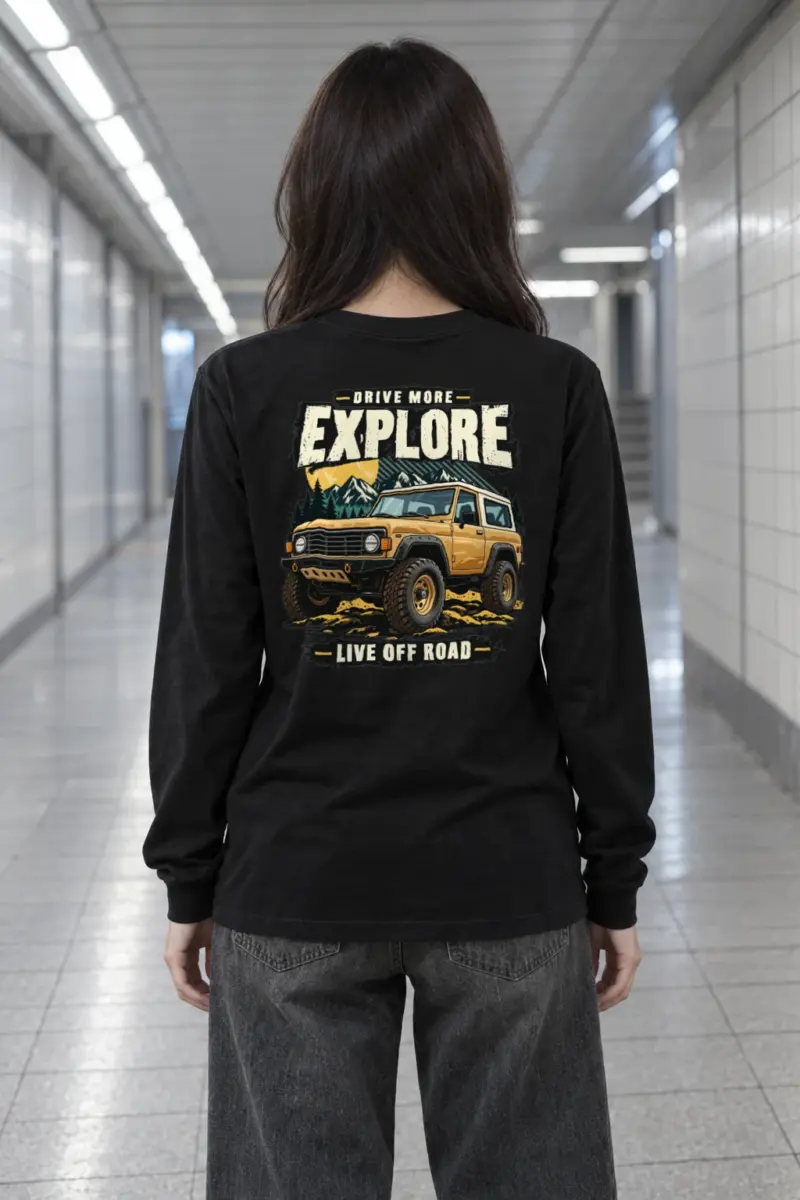 "Drive More Explore" Unisex Longsleeve T-shirt | Gildan 2400