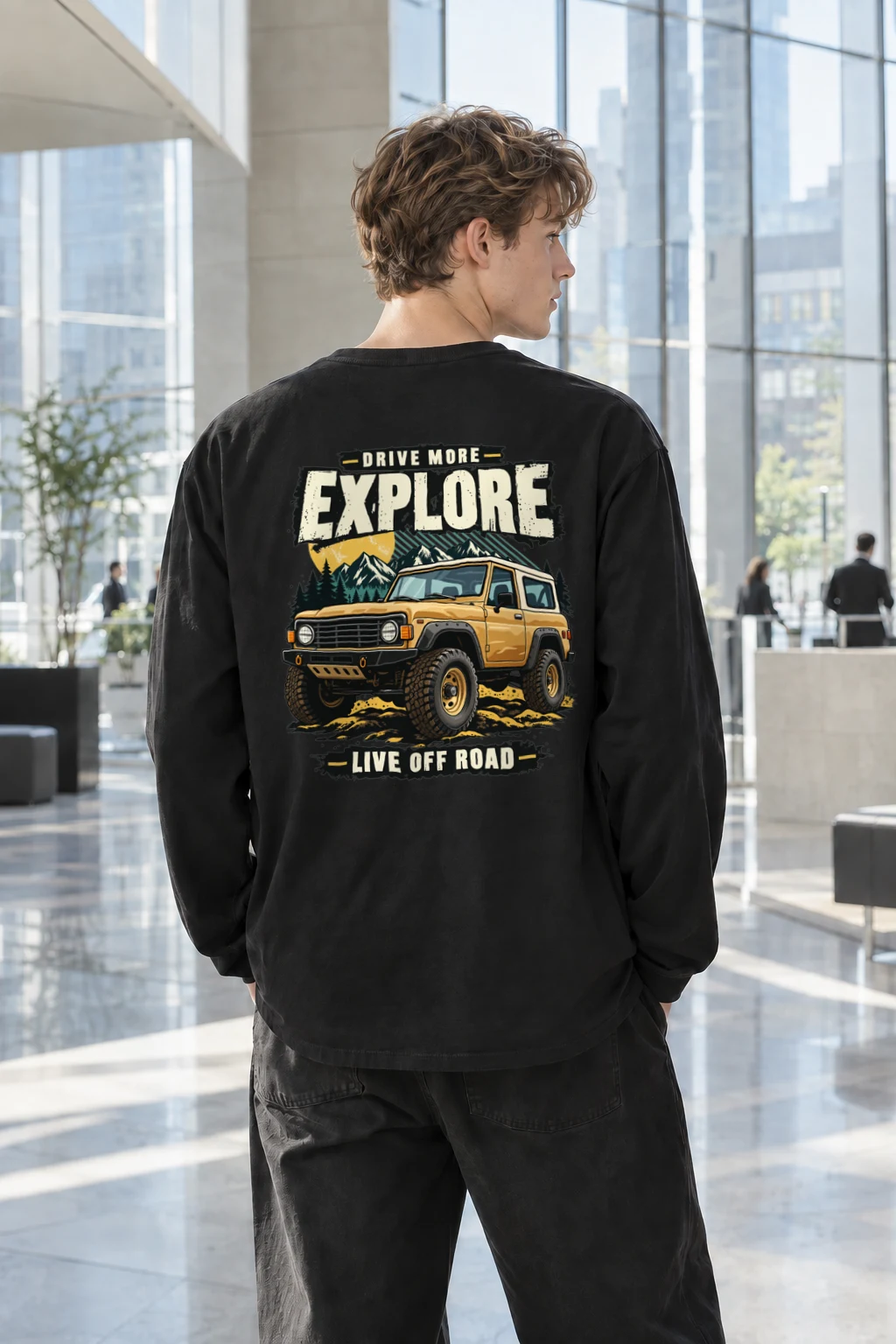 "Drive More Explore" Unisex Longsleeve T-shirt | Gildan 2400
