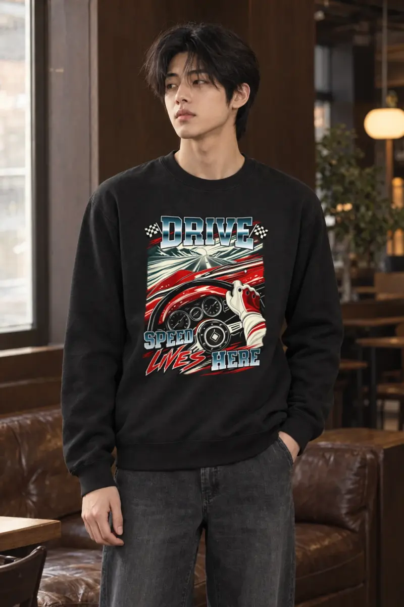 "Drive Speed Lives Here" Heavy Blend Unisex Crewneck Sweatshirt