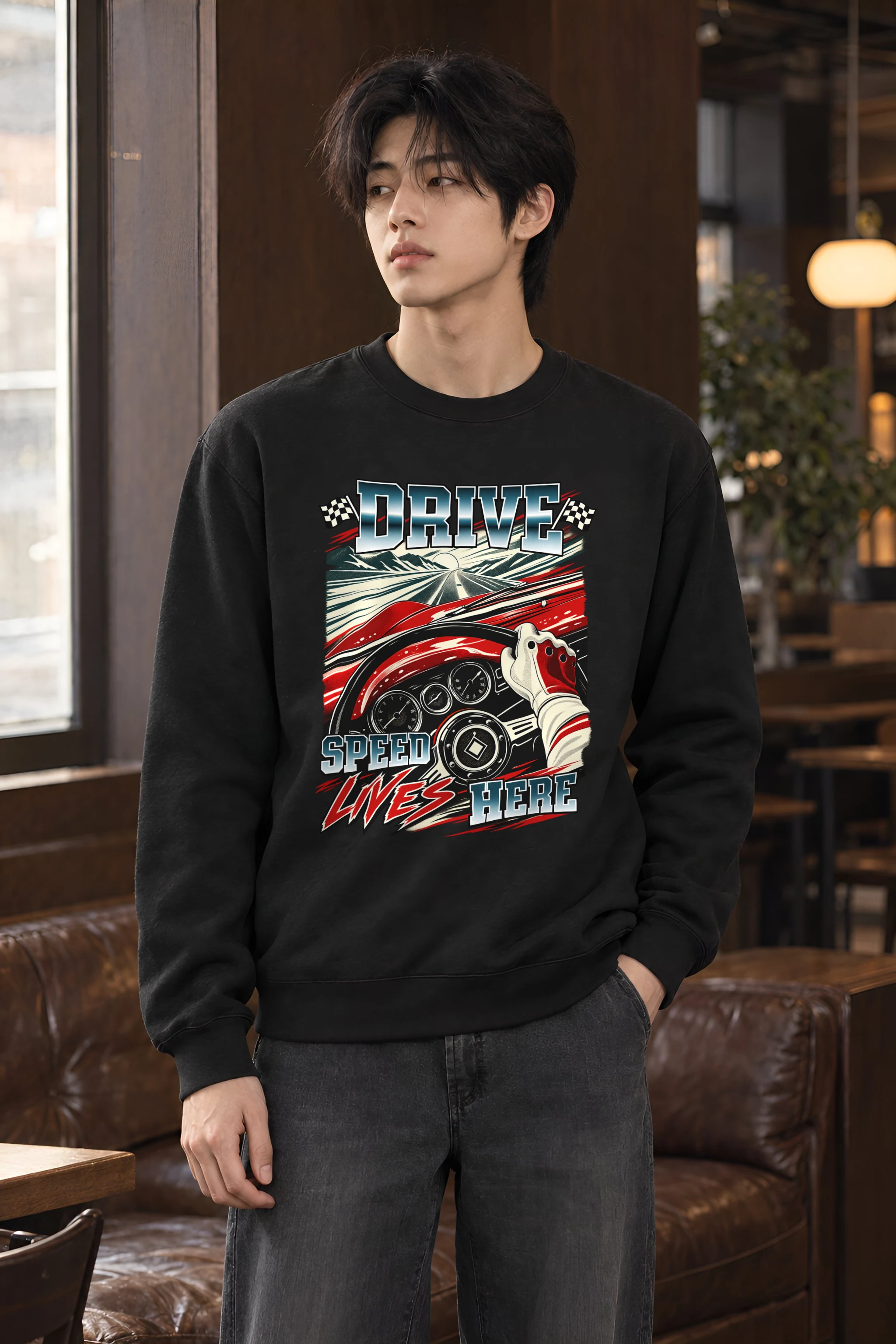 "Drive Speed Lives Here" Heavy Blend Unisex Crewneck Sweatshirt
