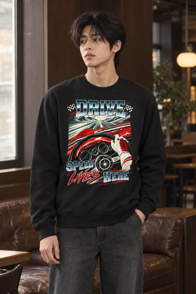 "Drive Speed Lives Here" Heavy Blend Unisex Crewneck Sweatshirt
