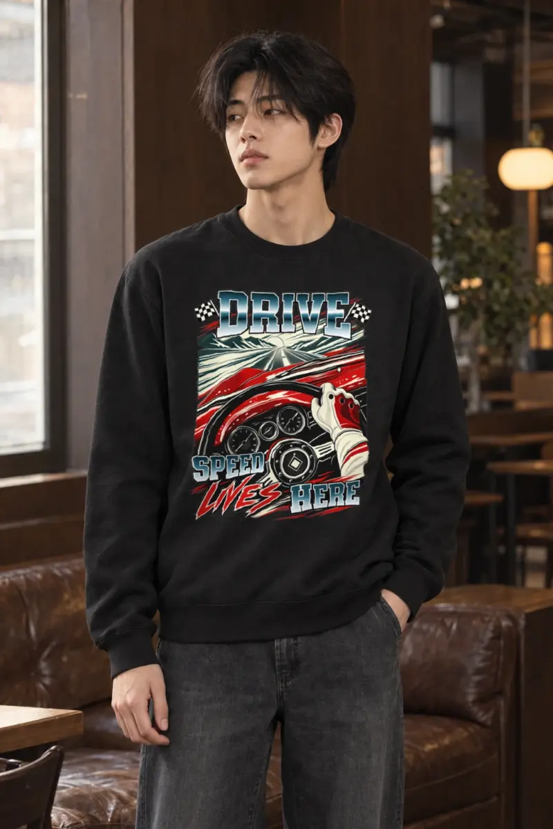 "Drive Speed Lives Here" Heavy Blend Unisex Crewneck Sweatshirt