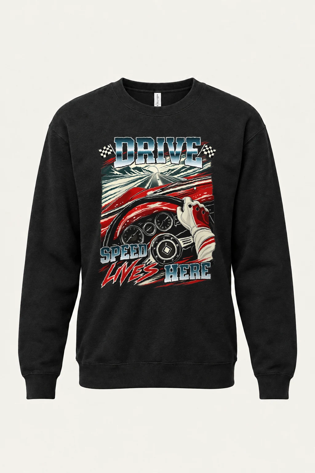"Drive Speed Lives Here" Heavy Blend Unisex Crewneck Sweatshirt | Gildan 18000