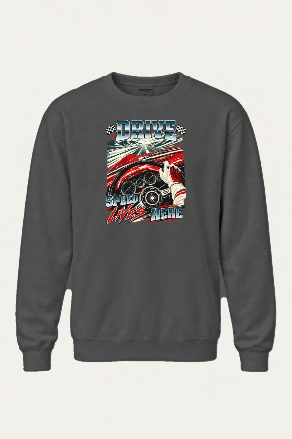 "Drive Speed Lives Here" Heavy Blend Unisex Crewneck Sweatshirt | Gildan 18000