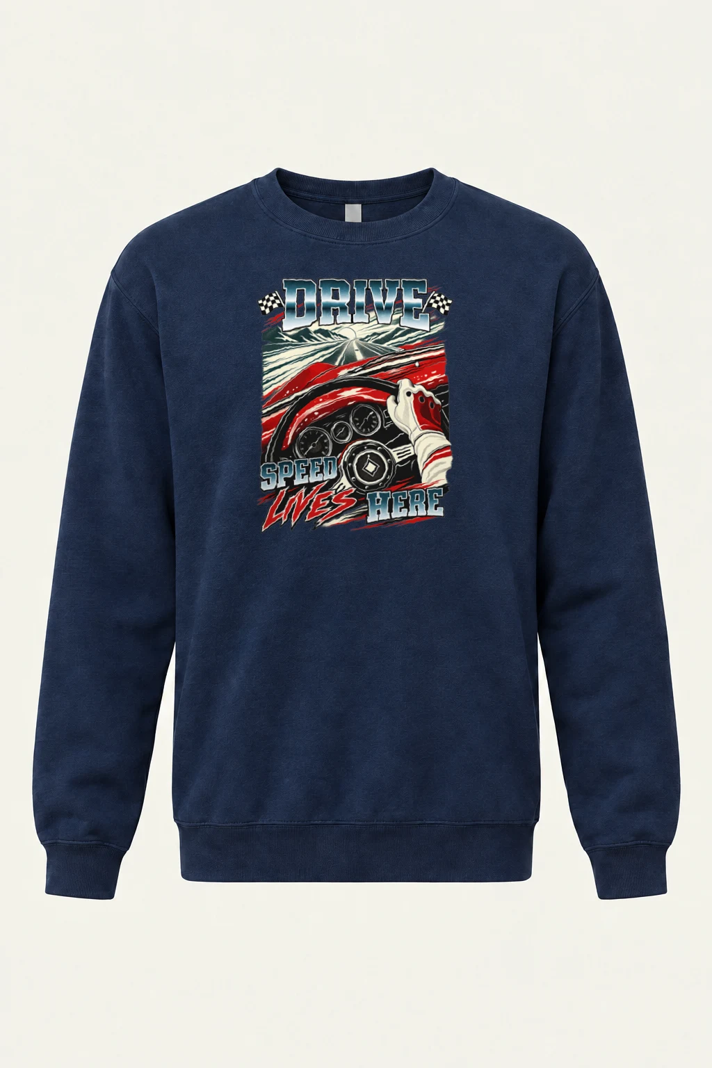 "Drive Speed Lives Here" Heavy Blend Unisex Crewneck Sweatshirt | Gildan 18000