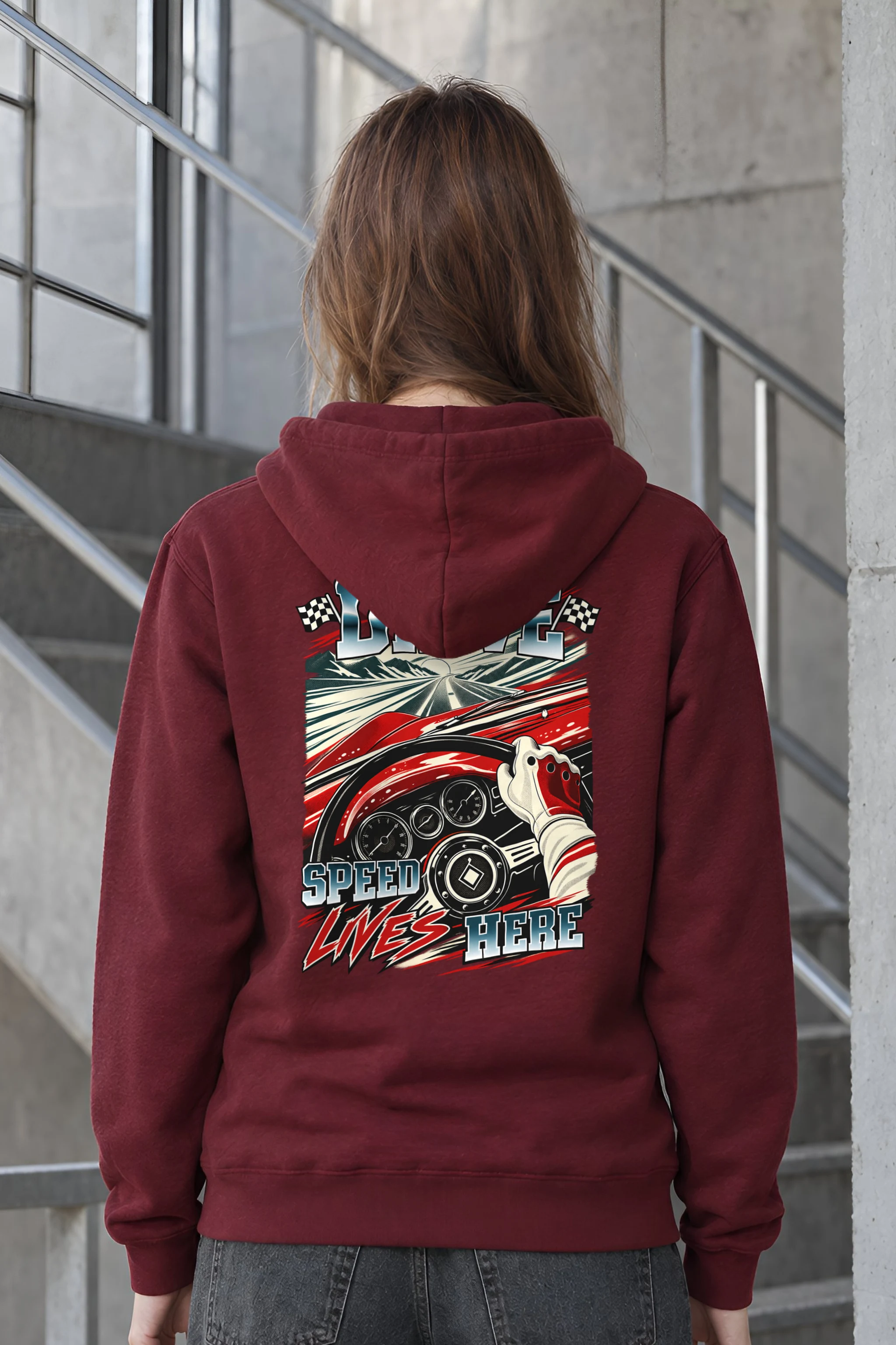 "Drive Speed Lives Here" 1 Pullover Hoodie