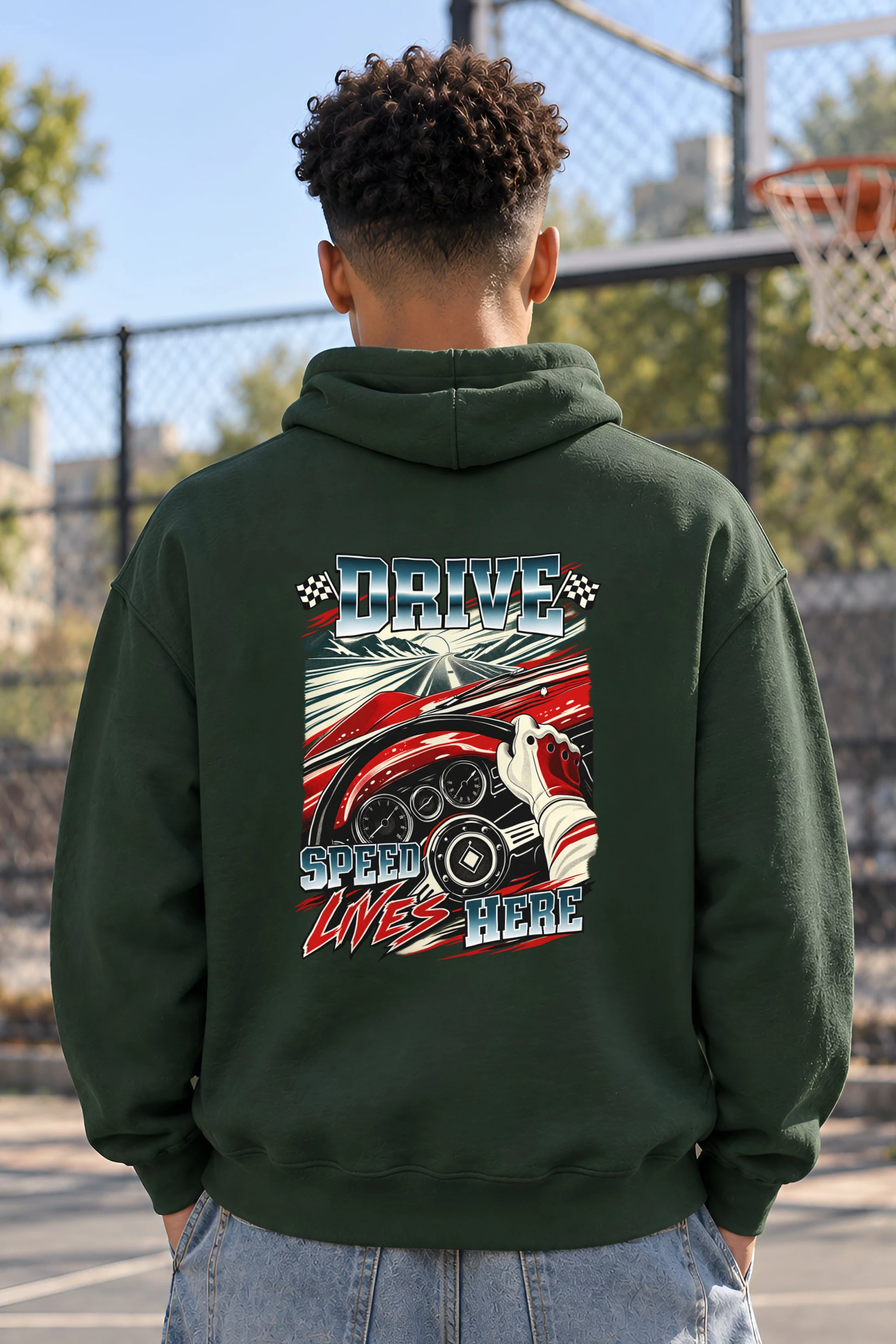 "Drive Speed Lives Here" 1 Pullover Hoodie
