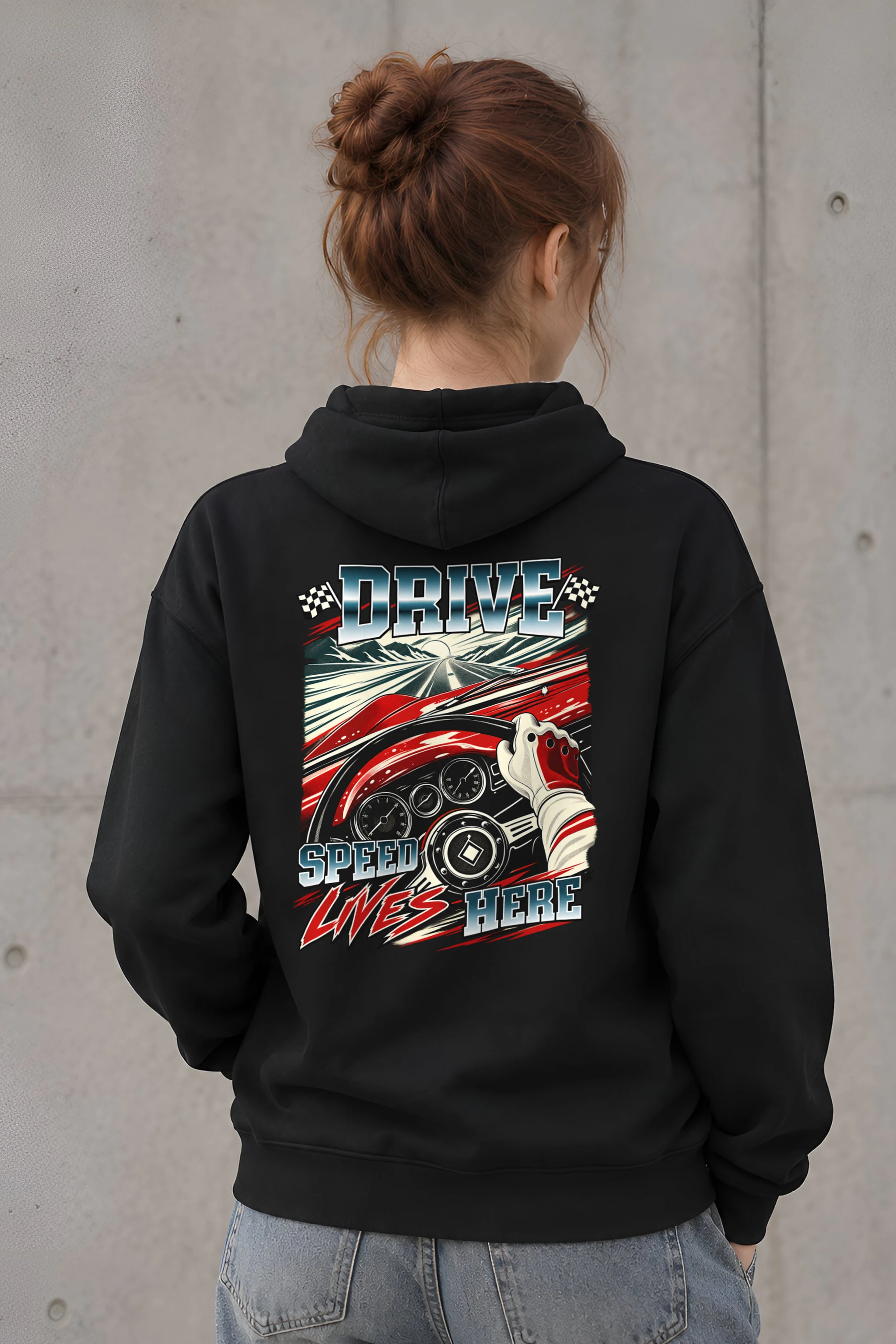 "Drive Speed Lives Here" 1 Pullover Hoodie