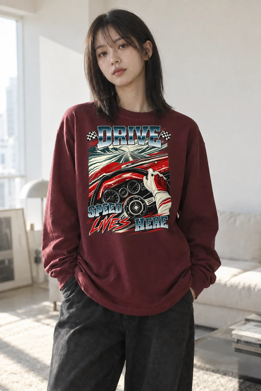 "Drive Speed Lives Here" Unisex Longsleeve T-shirt | Gildan 2400