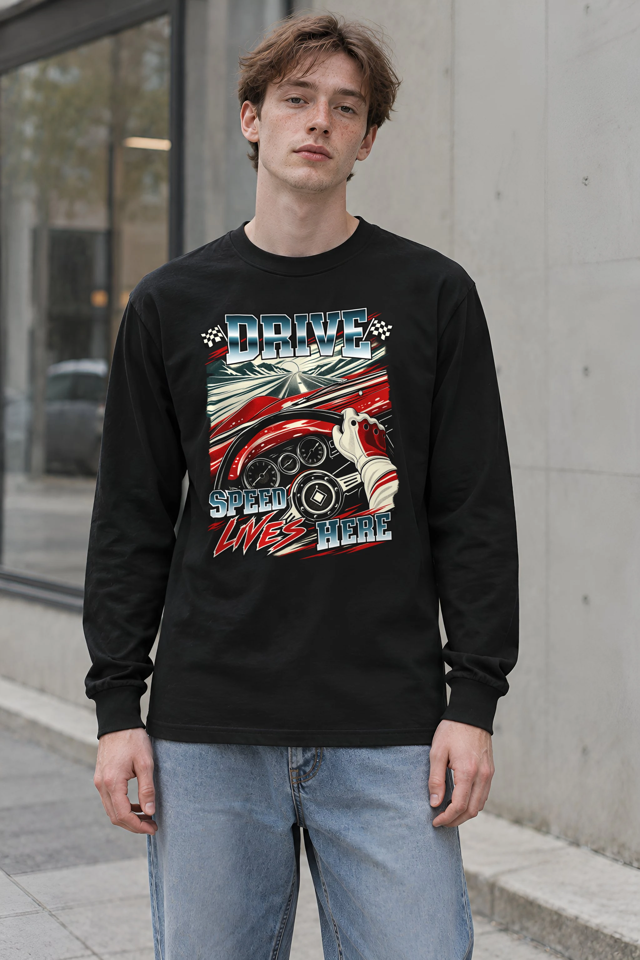 "Drive Speed Lives Here" Unisex Longsleeve T-shirt