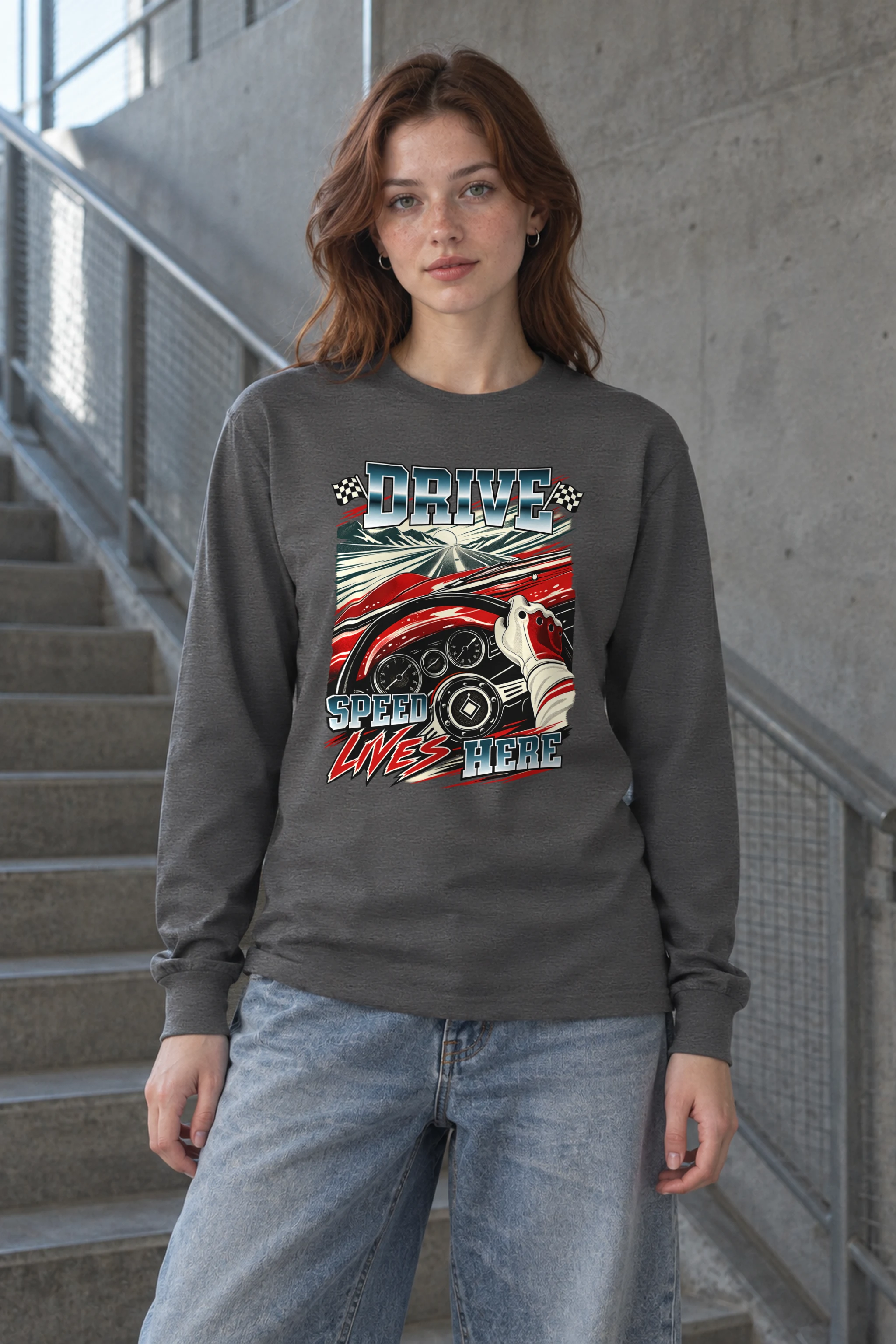 "Drive Speed Lives Here" Unisex Longsleeve T-shirt