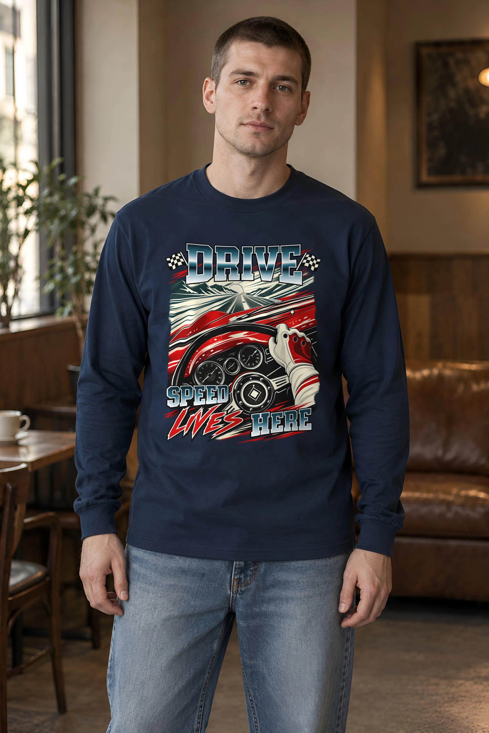 "Drive Speed Lives Here" Unisex Longsleeve T-shirt