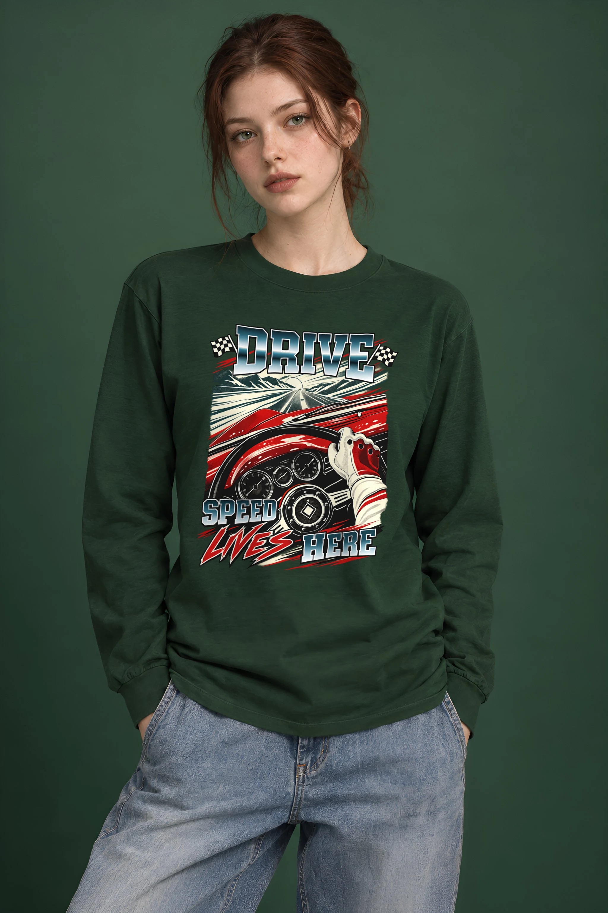 "Drive Speed Lives Here" Unisex Longsleeve T-shirt