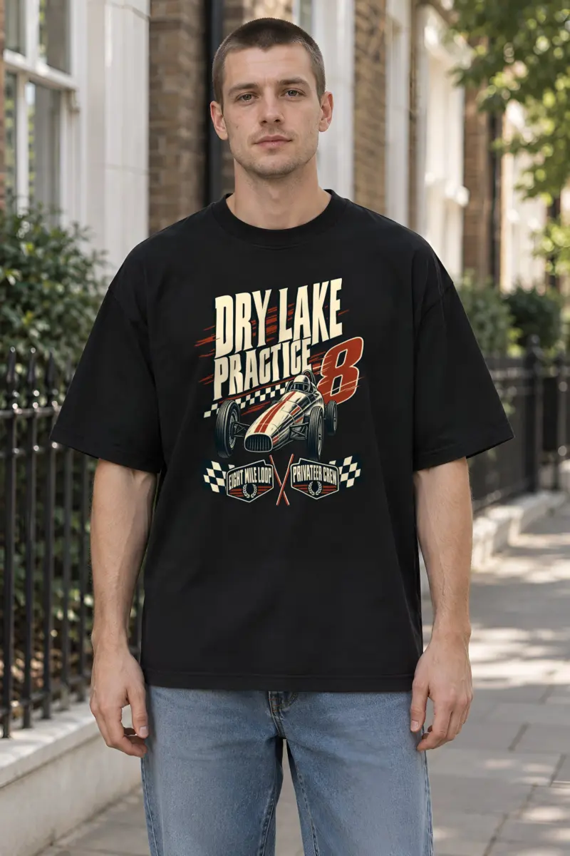 "Dry Lake Practice" Unisex Oversized Heavyweight Crewneck T-Shirt